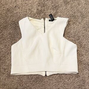 Forever 21 White Textured Tank Top